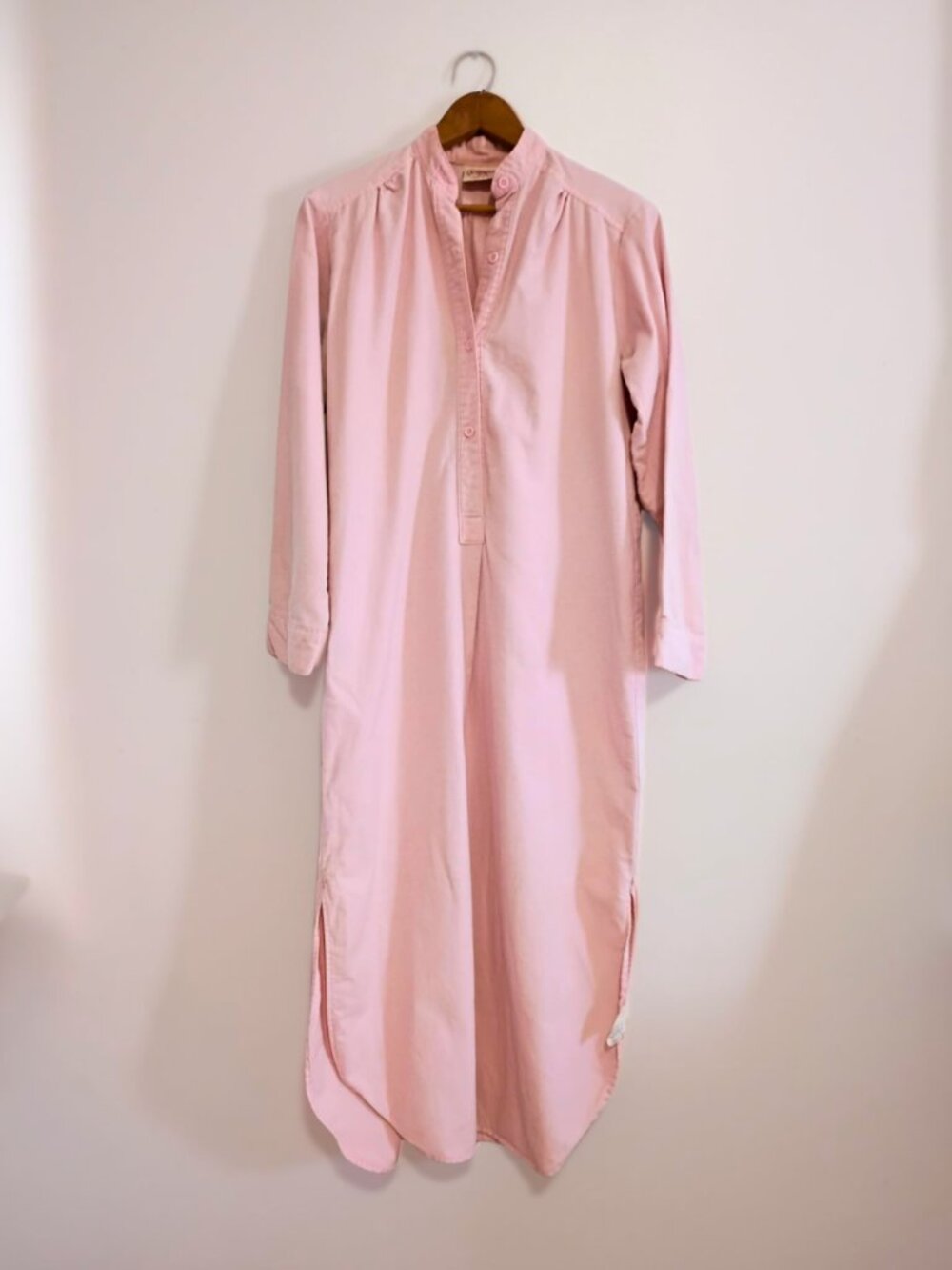 Vintage American Eagle Baby Pink Cotton Flannel Nightgown | Size S/M